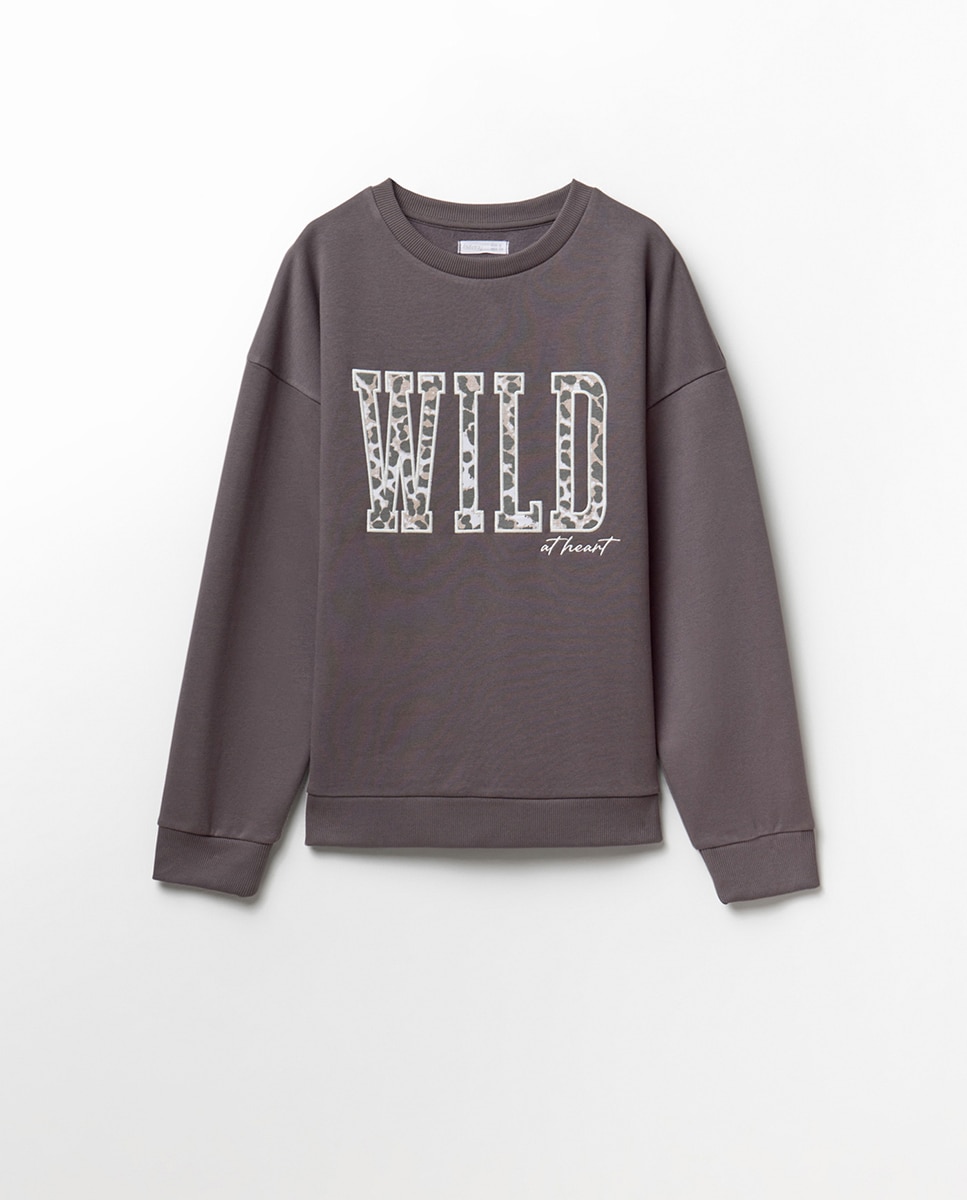 Sweatshirt Estampada Cinzento-5