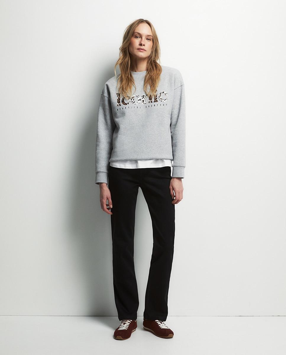 Sweatshirt Estampada Cinzento-claro-2