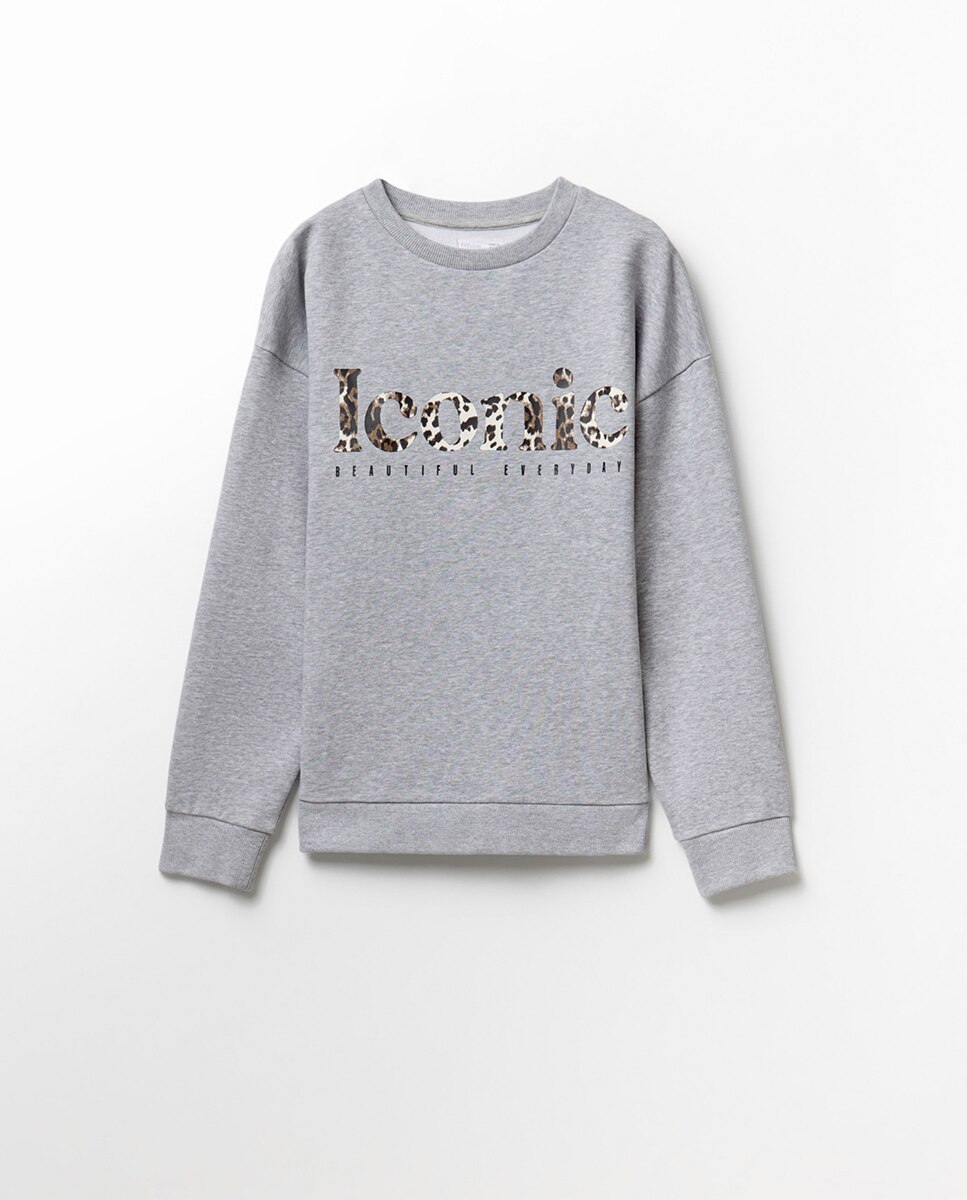 Sweatshirt Estampada Cinzento-claro-5