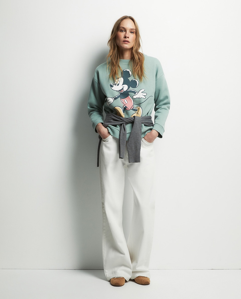 Sweatshirt com o Mickey Mouse Verde-2