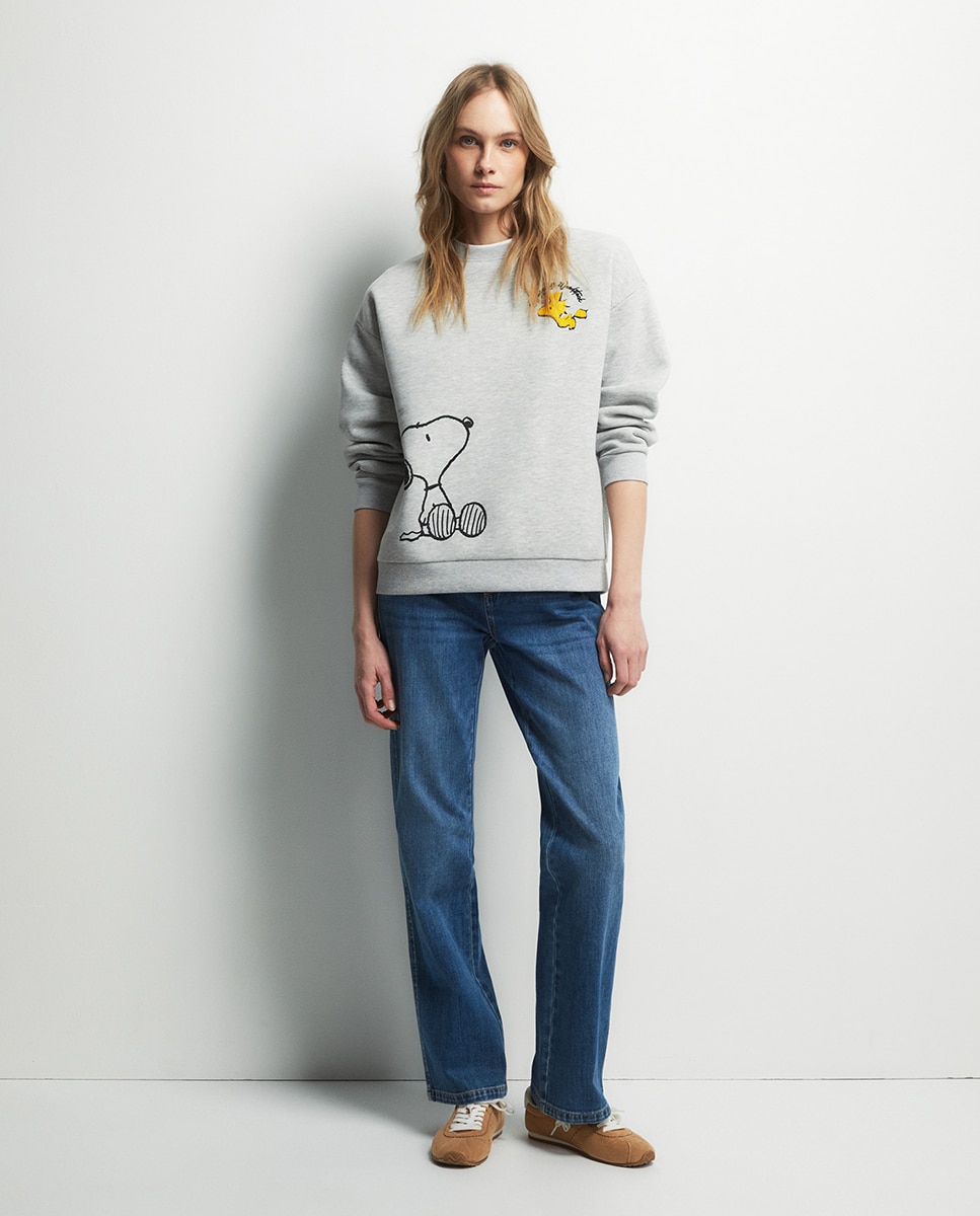 Sweatshirt Snoopy Woodstock Cinzento-claro-2