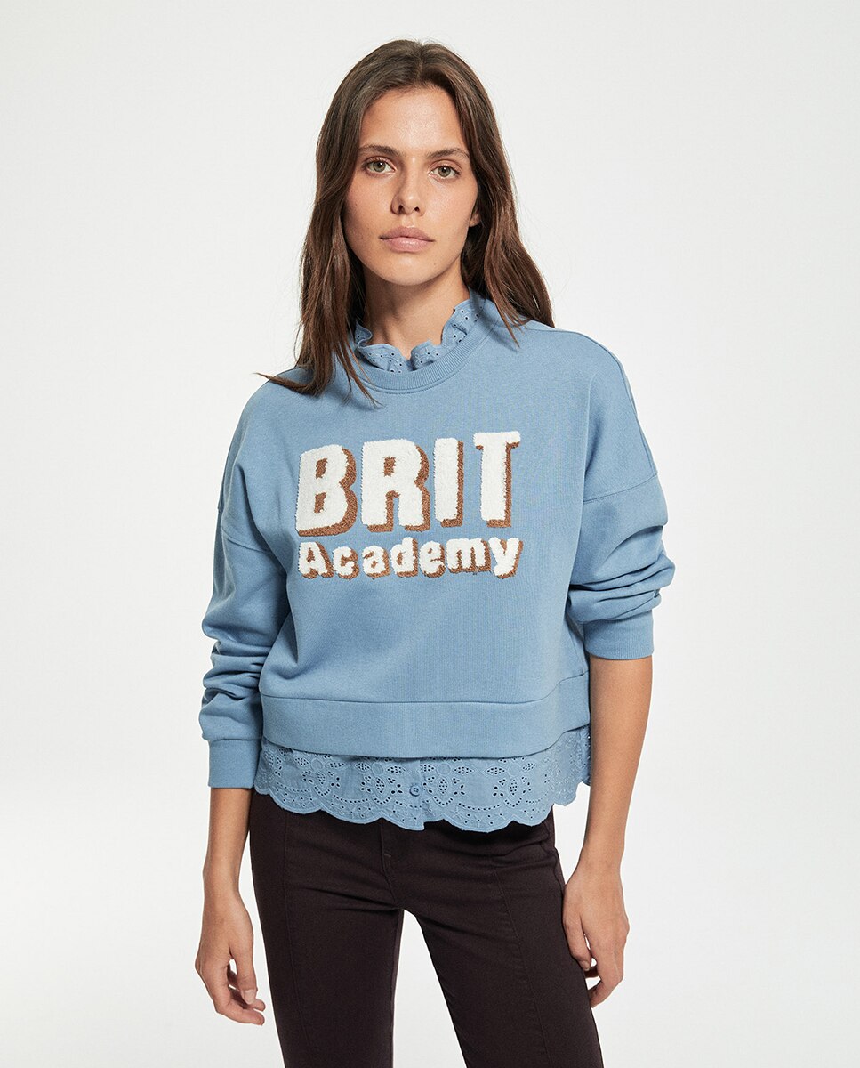 Imagem 0 de Sweatshirt com Estampado Gráfico e Tecido Turco