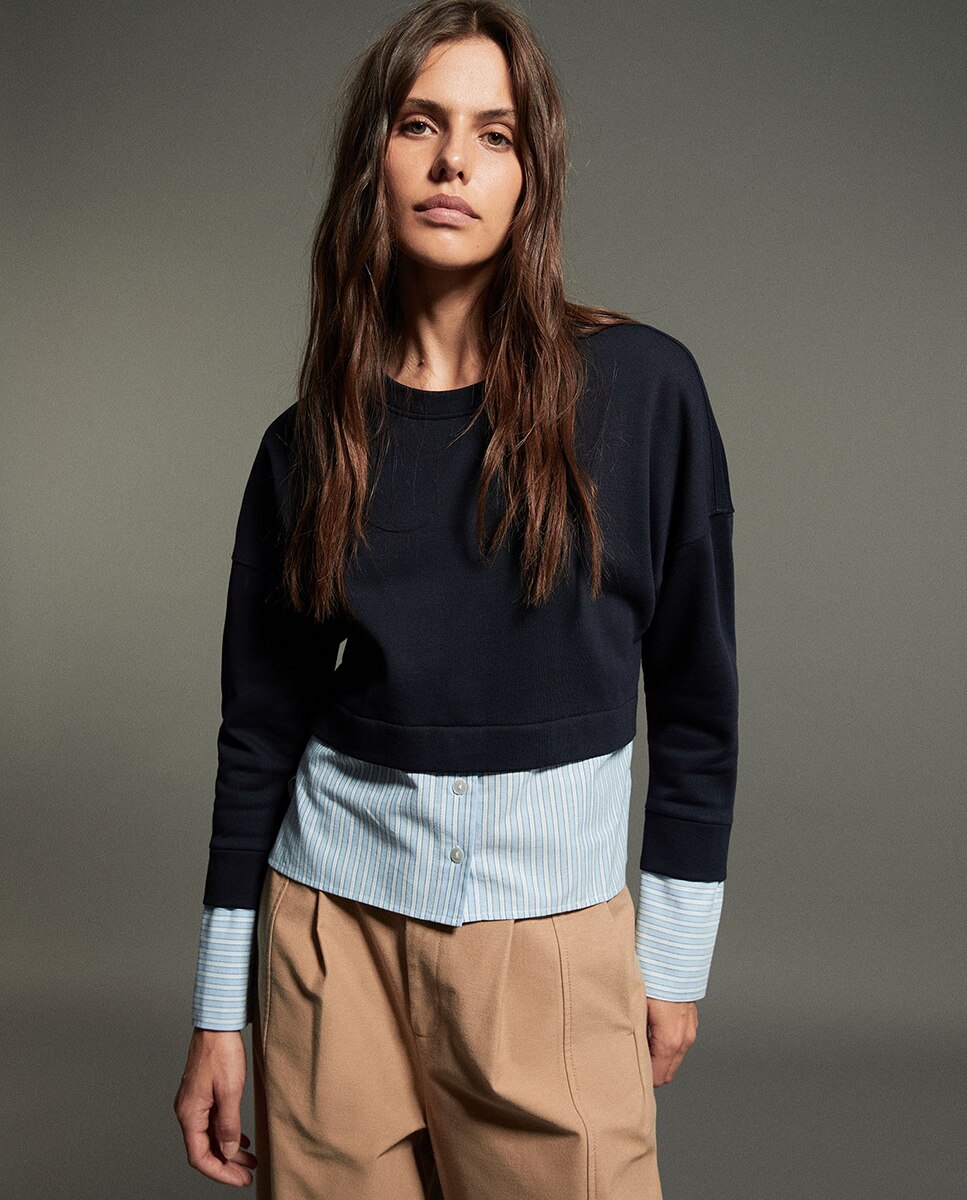Imagem 0 de Sweatshirt Combinada com Risca