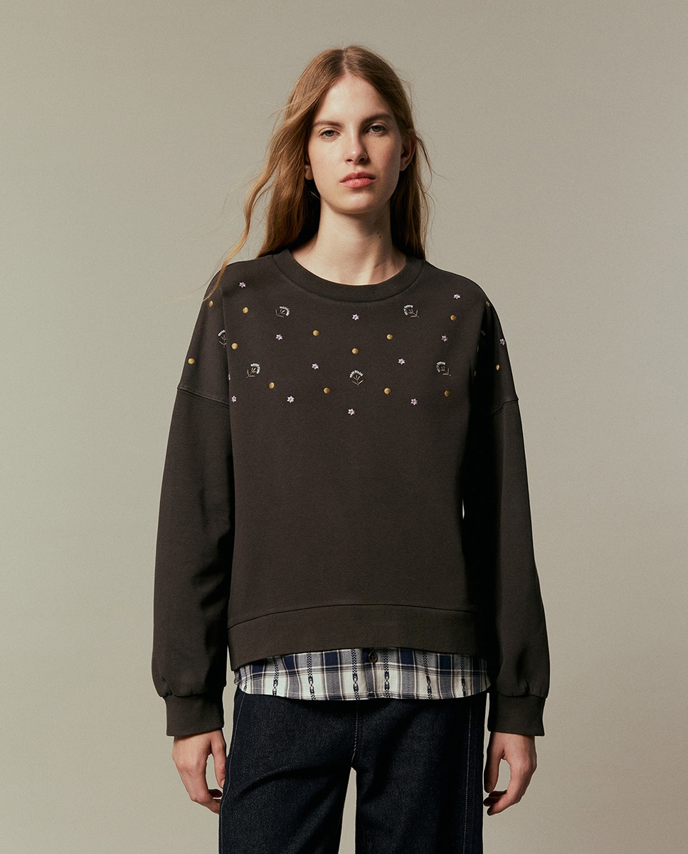 Imagen 0 de Sudadera bordado faldón