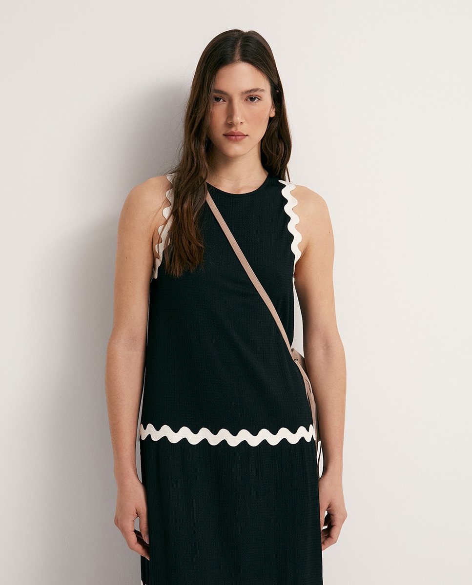 Vestido Ondulado Tape Preto-2
