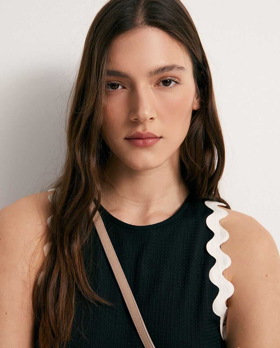 Vestido Ondulado Tape Preto-3