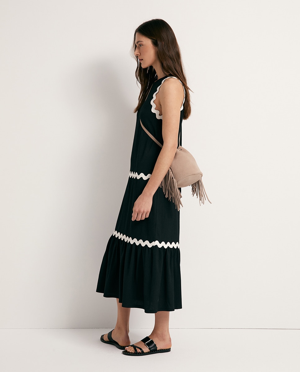 Vestido Ondulado Tape Preto-4