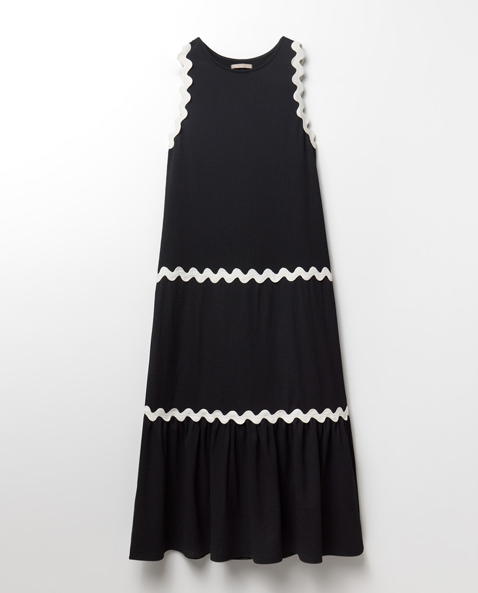 Vestido Ondulado Tape Preto-6