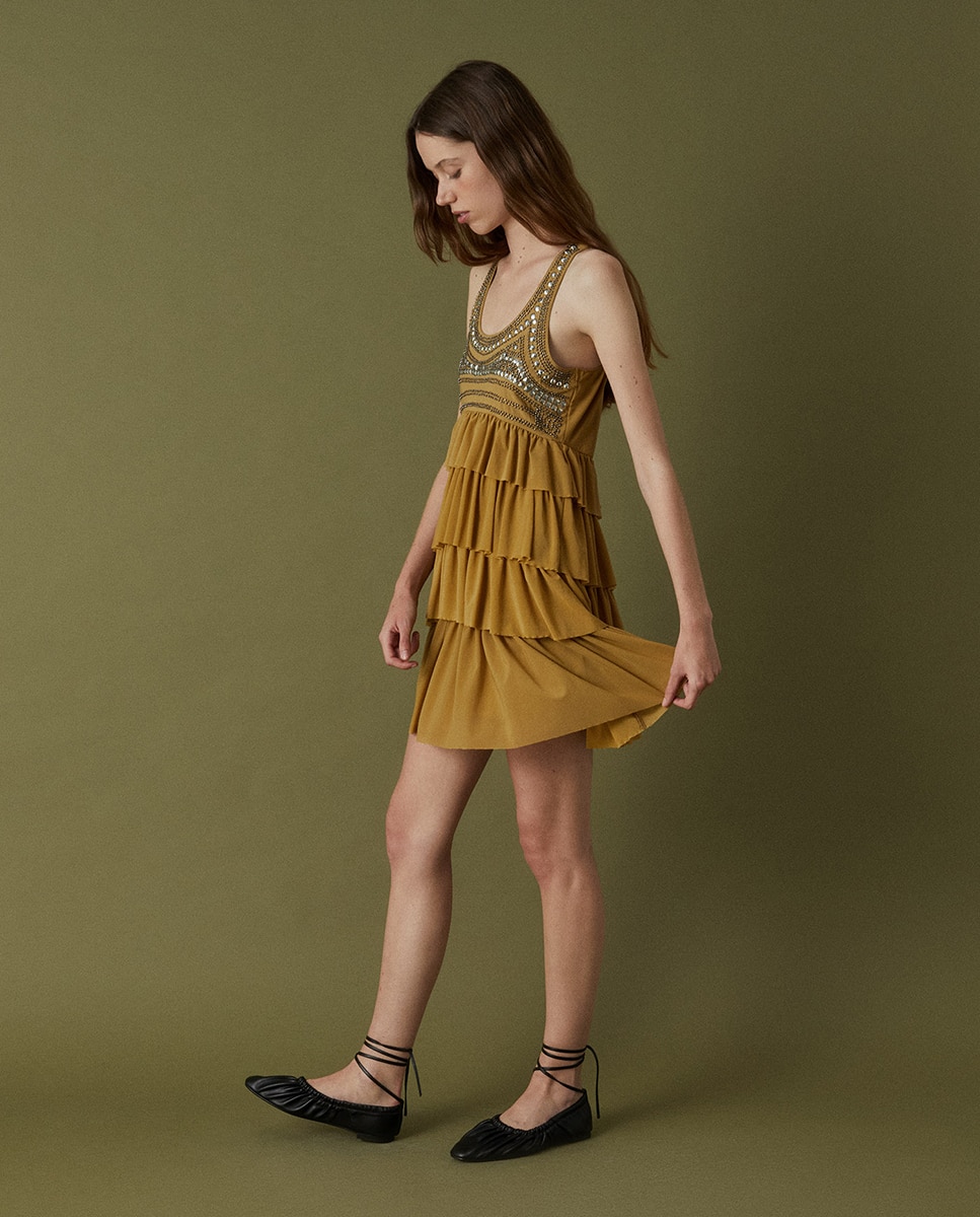 Vestido de Tule com Tachas Âmbar-4