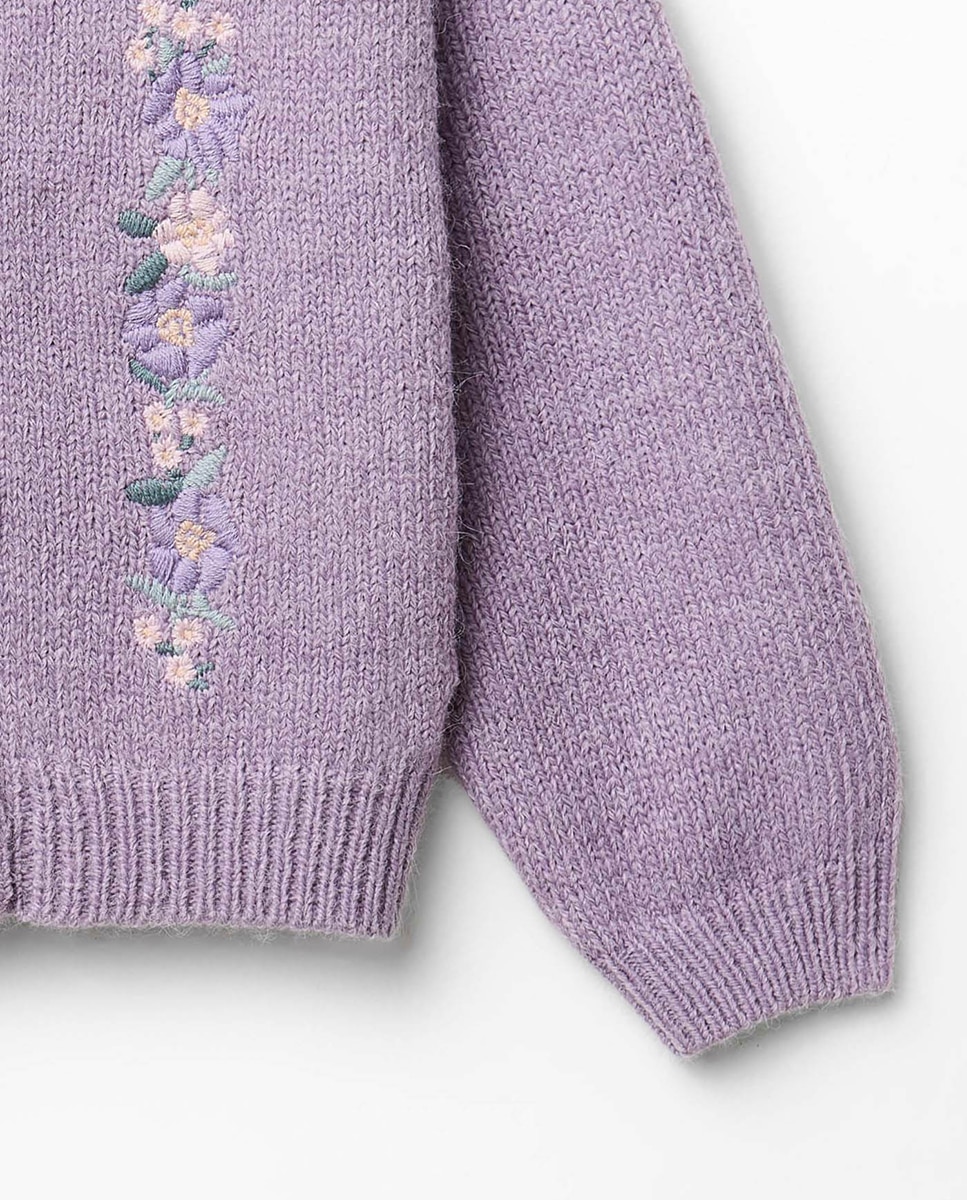 Chaqueta tricot bordado - Sfera - 282 Malva 282 Malva-3