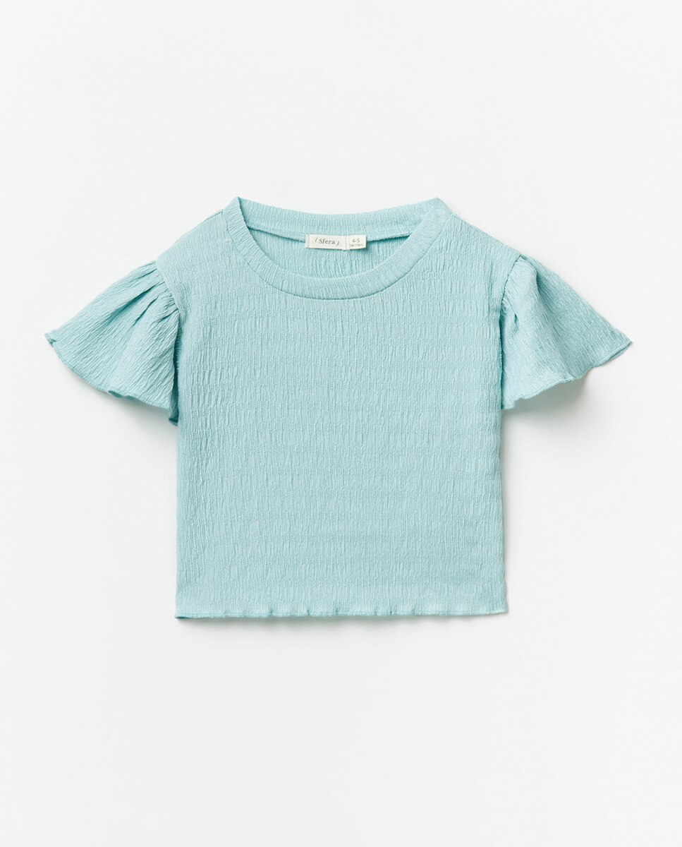 Imagen 1 de Camiseta efecto arrugado - Sfera - Amarillo Azul claro