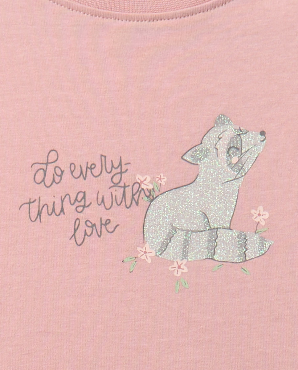 T-shirt Guaxinim Rosa-2