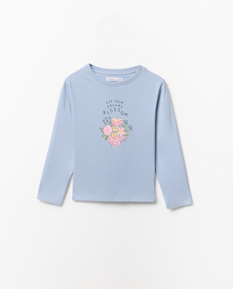 Camiseta manga larga ramo - Sfera - Azul claro Azul claro-4
