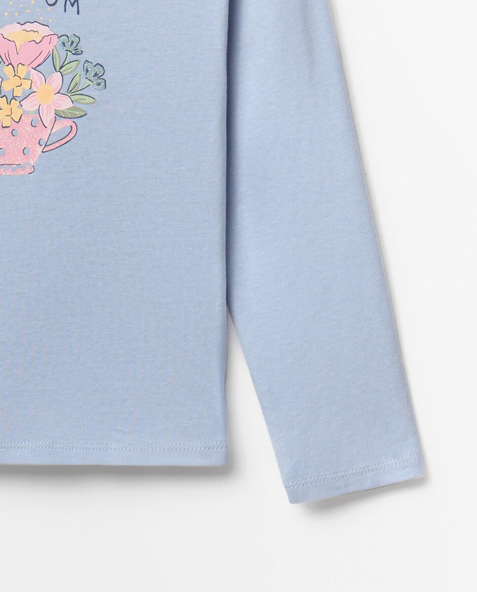 Camiseta manga larga ramo - Sfera - Azul claro Azul claro-6