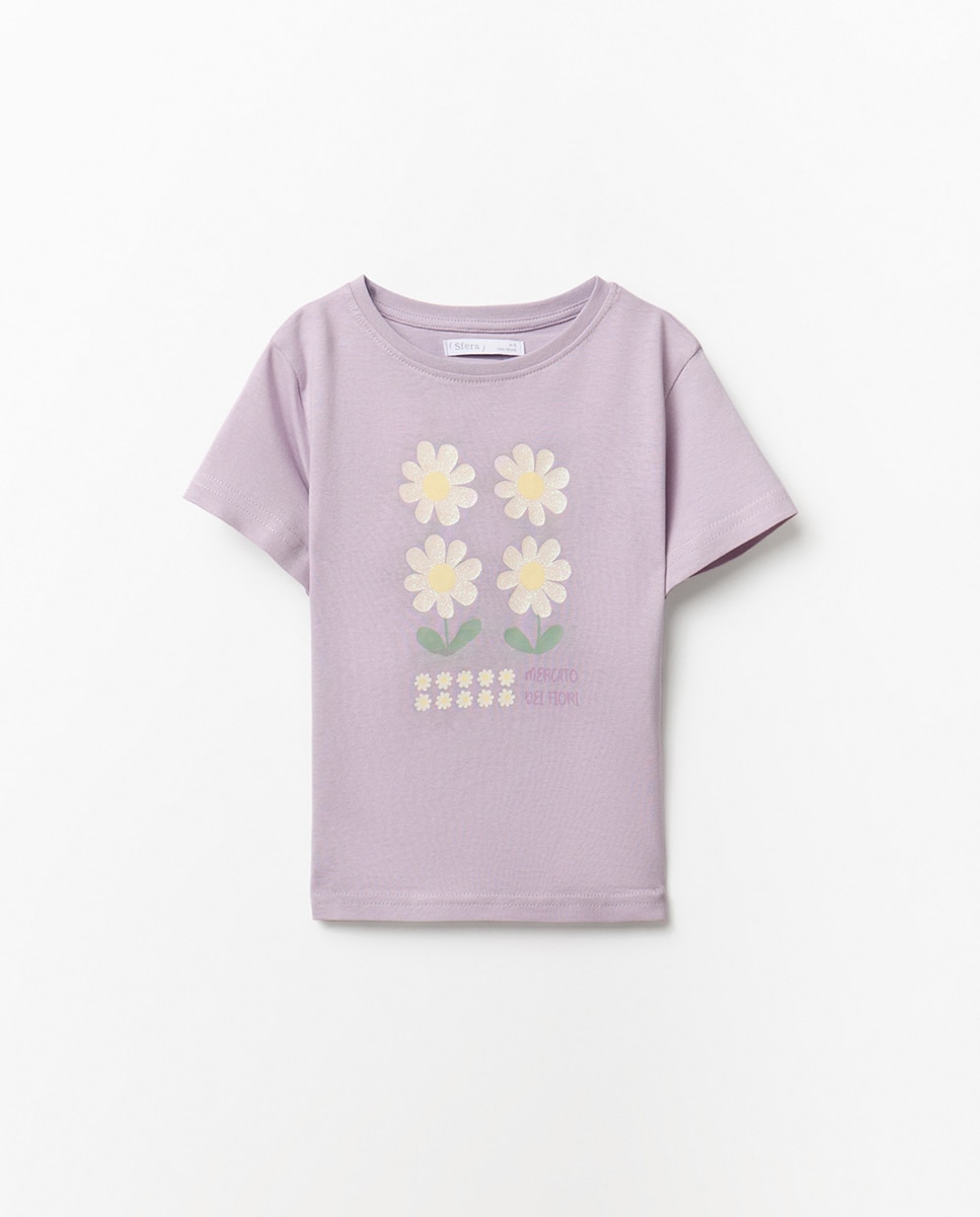 T-shirt Margaridas Lilás-1