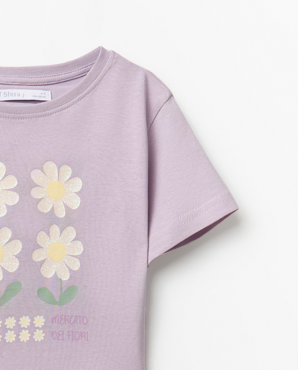 T-shirt Margaridas Lilás-3
