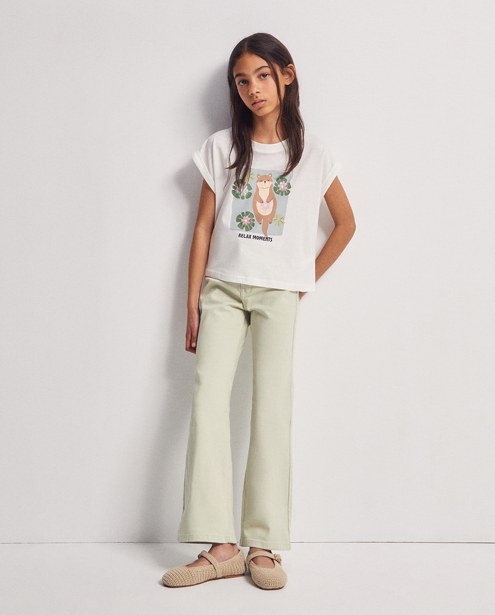 T-shirt com Lontra Cru-2