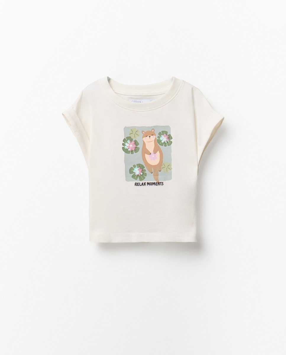 T-shirt com Lontra Cru-3