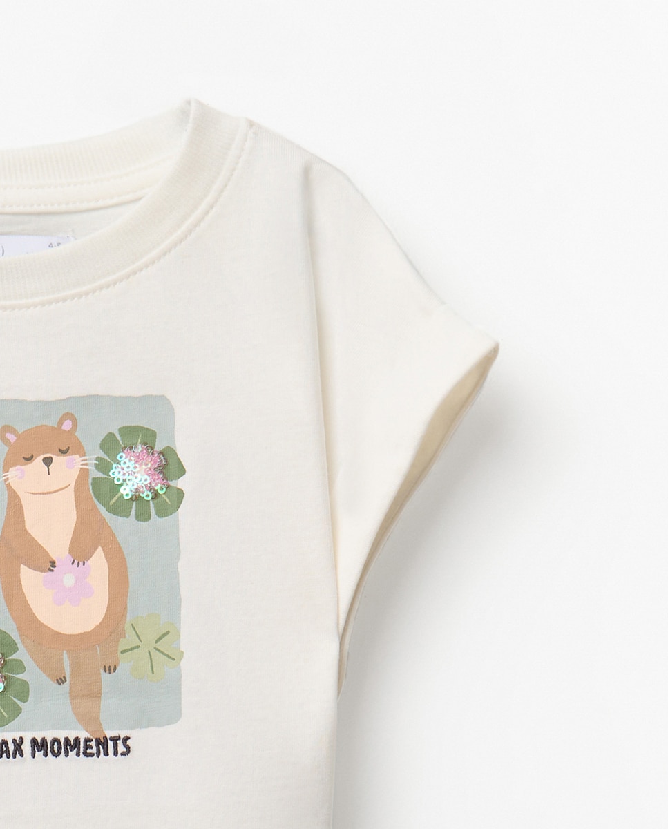 T-shirt com Lontra Cru-5
