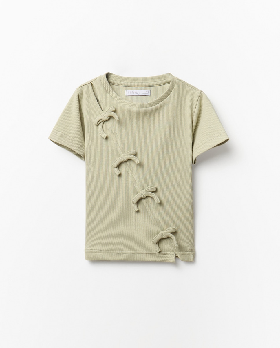 T-shirt com Laços Verde-claro-3