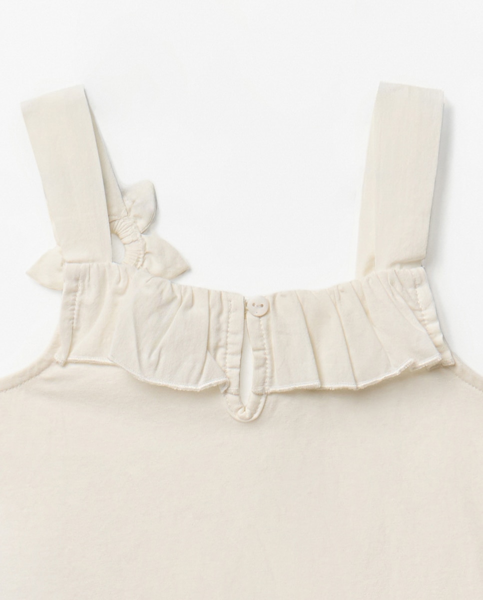 T-shirt com folhos Sfera Cru-6