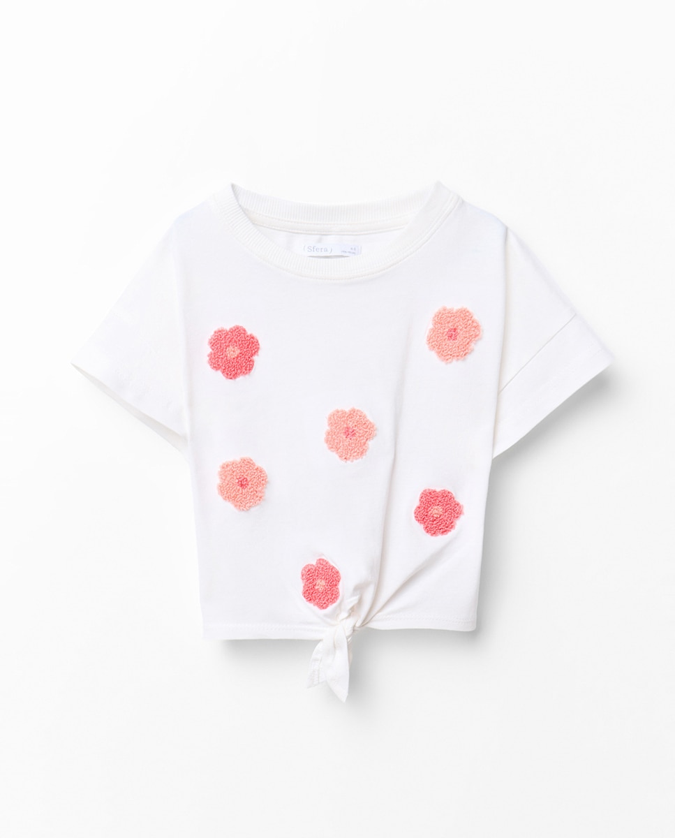 Imagem 0 de T-shirt com Nó e Estampado Floral