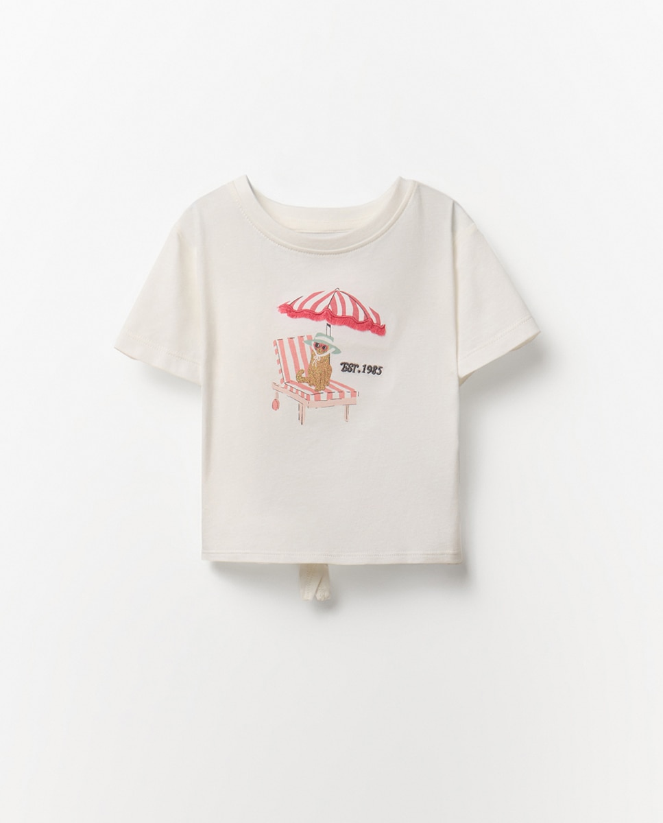 Imagem 0 de T-shirt com Nó e Gatinha