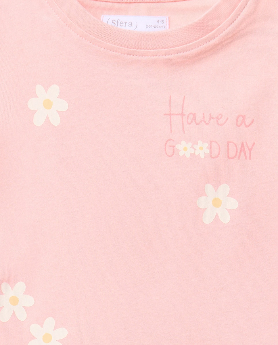 T-shirt com Estampado Posicional Sfera Rosa-2