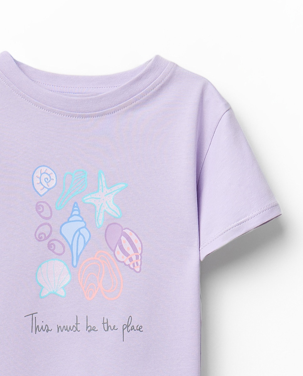 T-shirt com Fundo Marinho Sfera Lilás-2