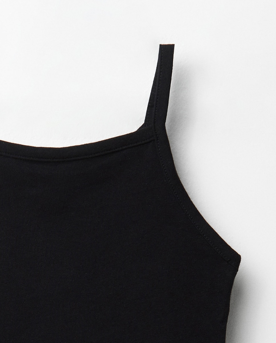 T-shirt Tipo Top de Alças Sfera Preto-2