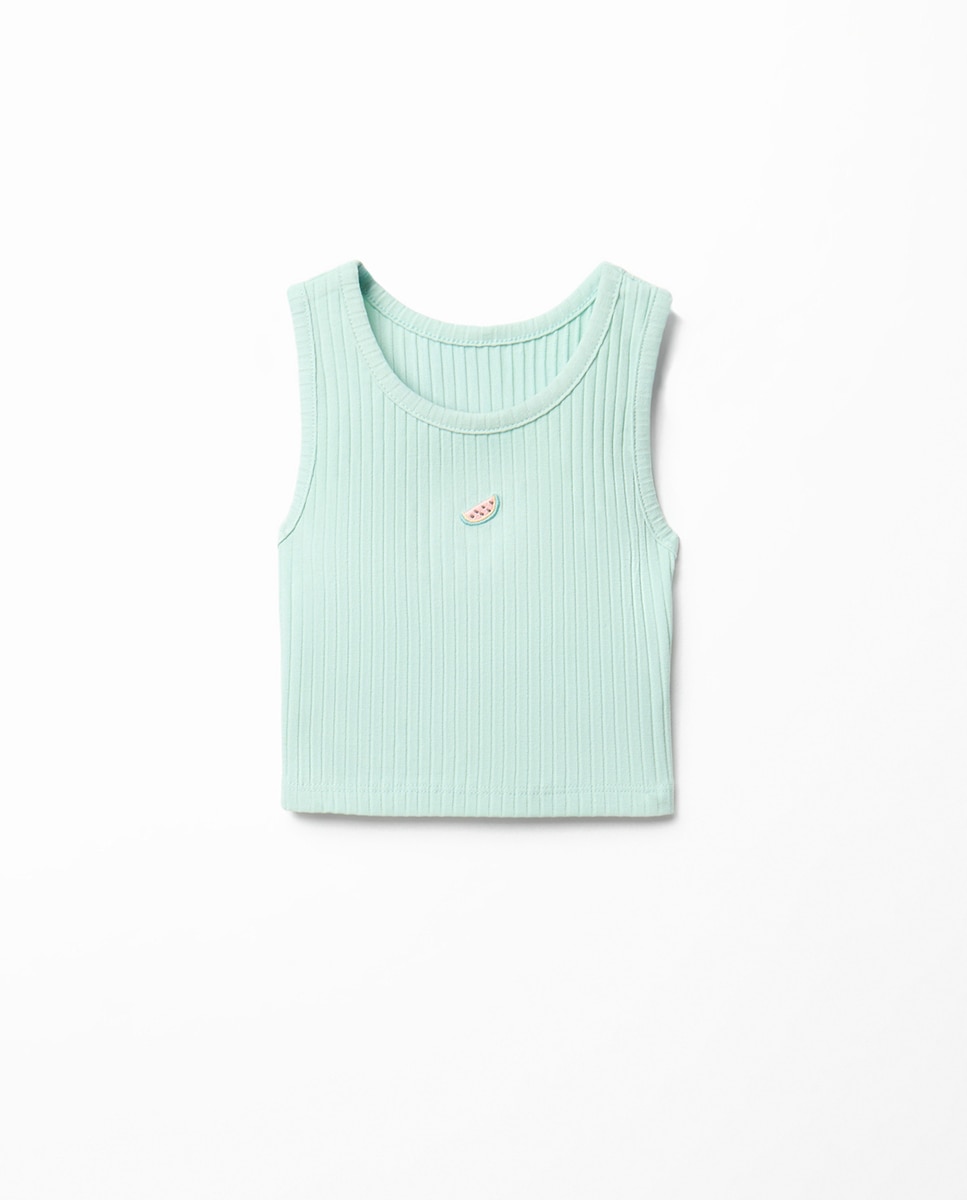 T-shirt Tipo Top Sfera Azul-claro-1