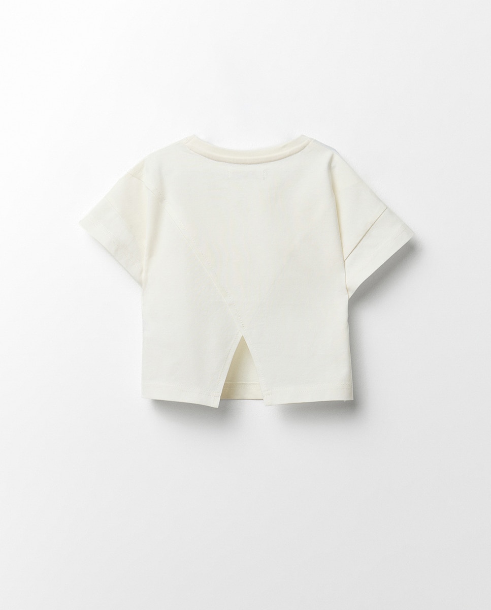 T-shirt com Costas Cruzadas Branco-2
