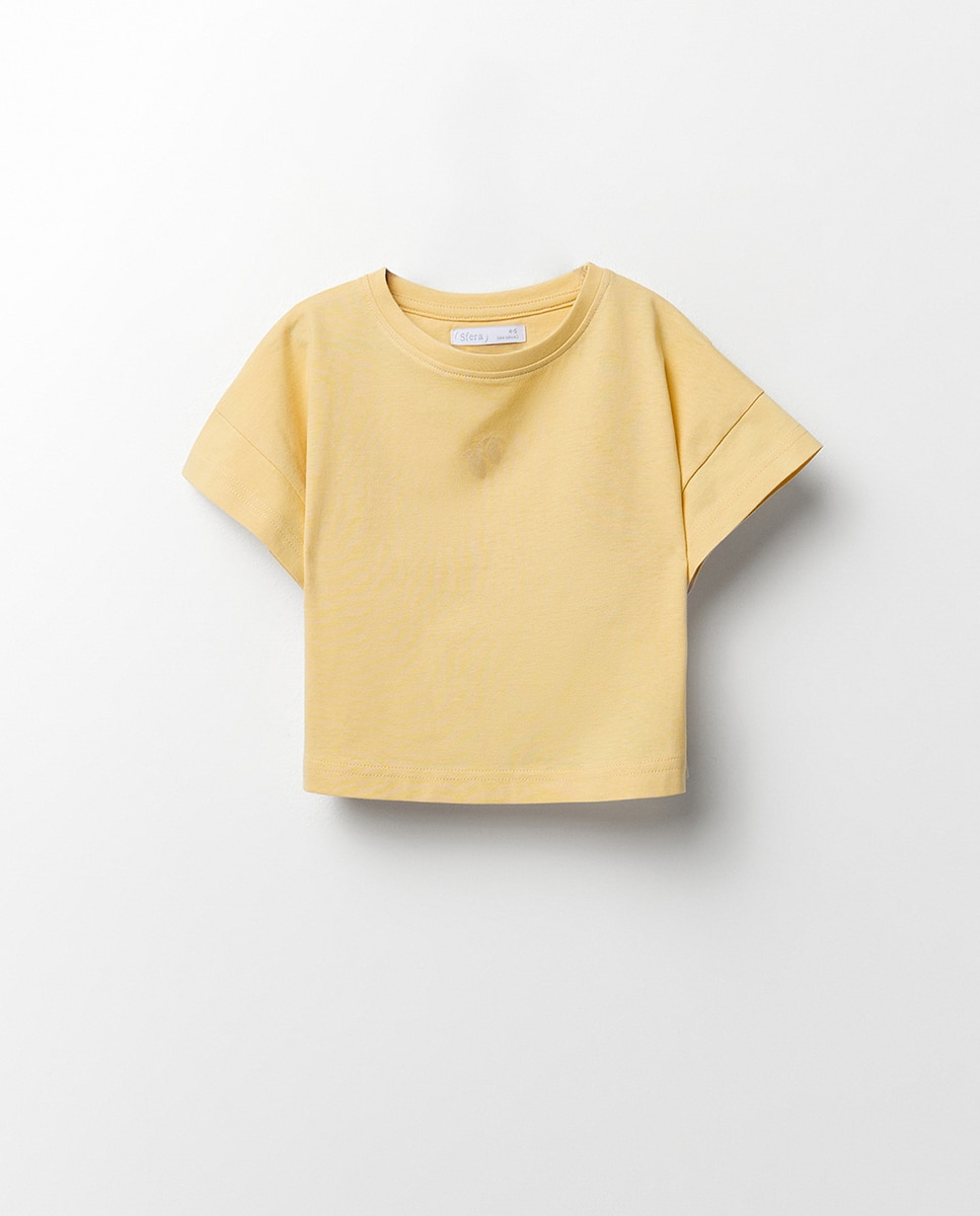 T-shirt com Costas Cruzadas Amarelo-2