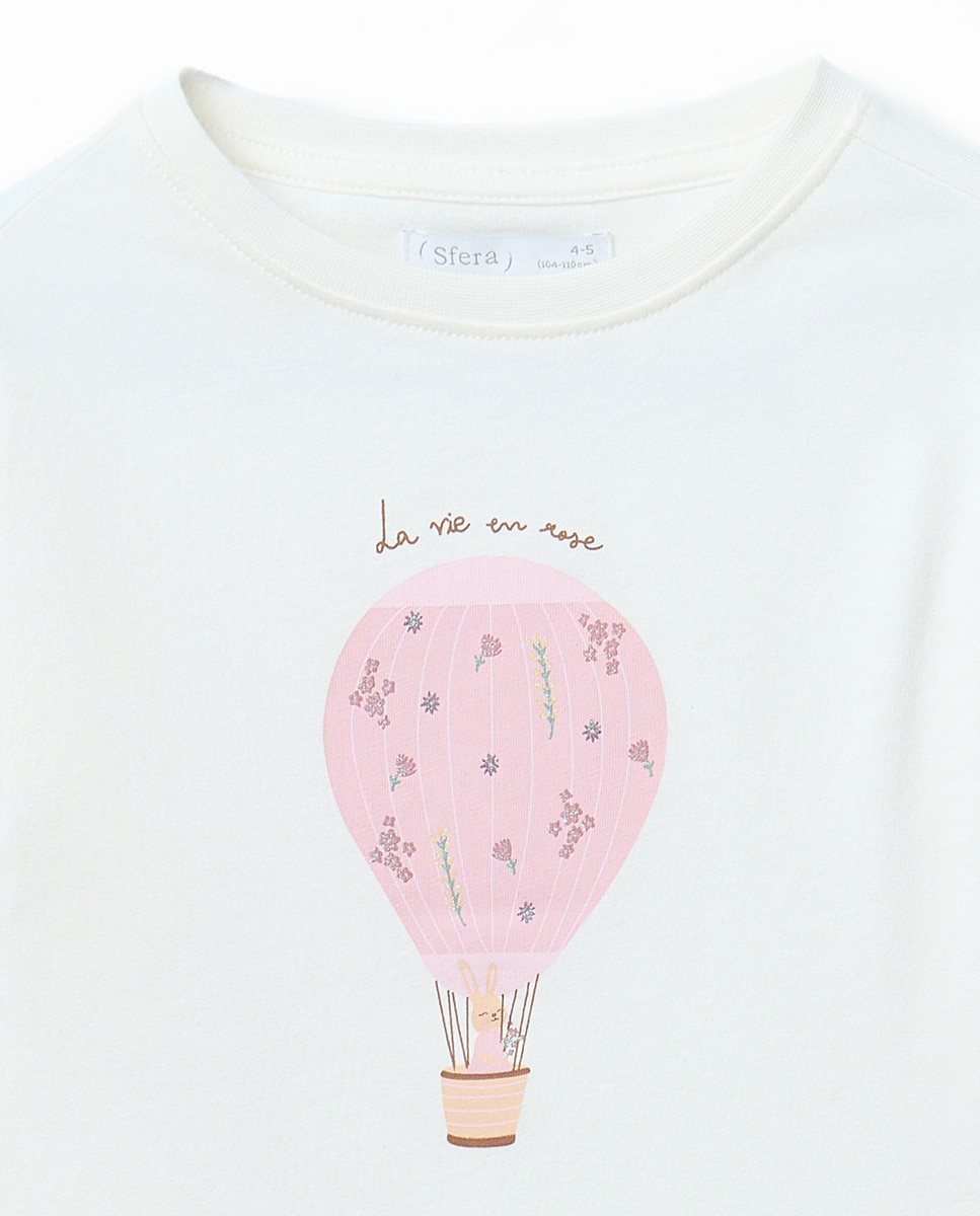 T-shirt Básica com Balão Sfera 120 Cru-2