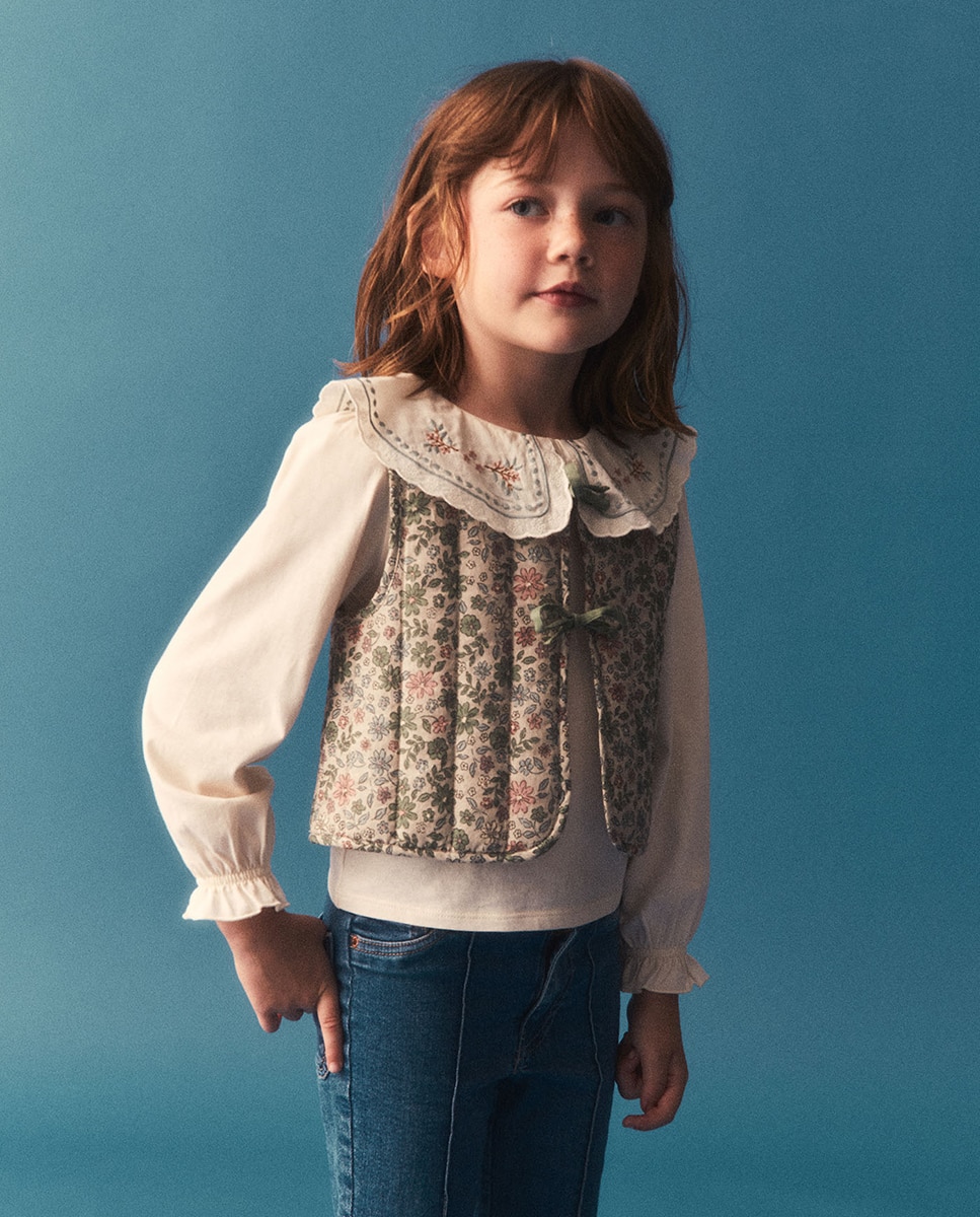 Camiseta fantasía cuello bord - Sfera - 120 Crudo 120 Crudo-3