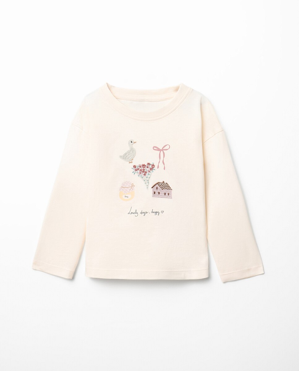 Imagem 0 de T-shirt com Motivos Bordados
