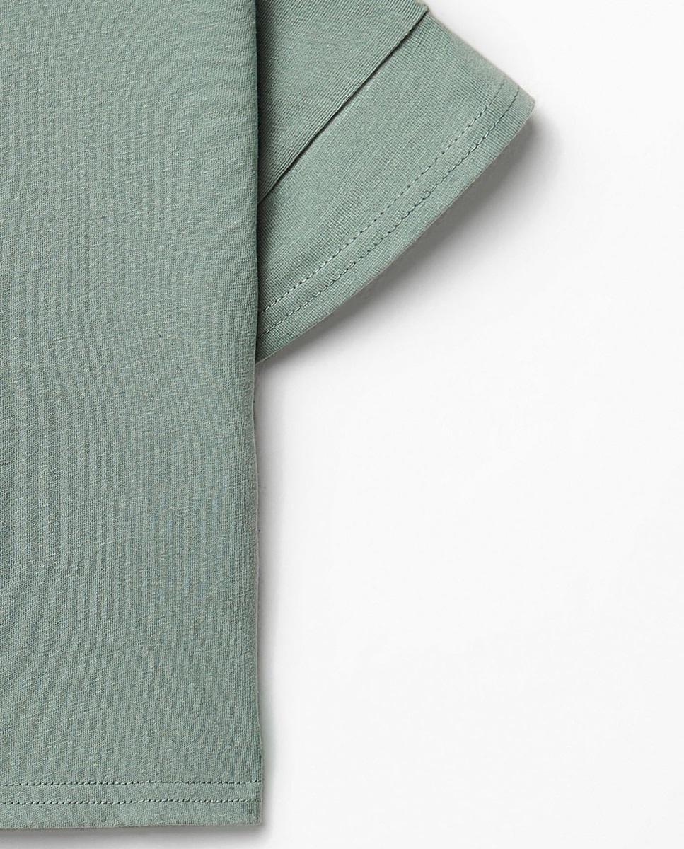 T-shirt Basic com Lantejoulas Sfera 530 Verde Escuro-3