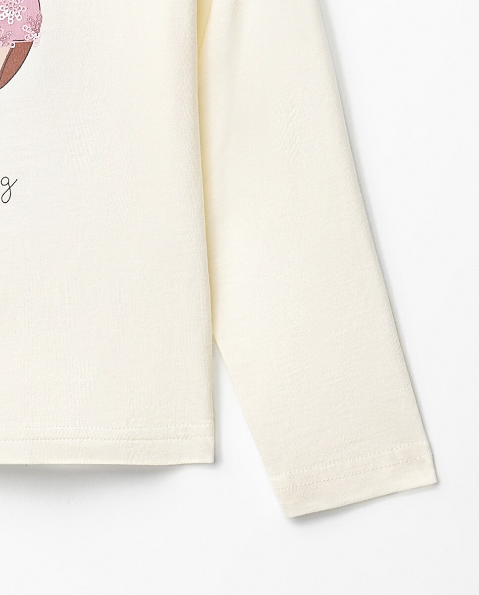 T-shirt Basic com Mocho Sfera 120 Cru-3