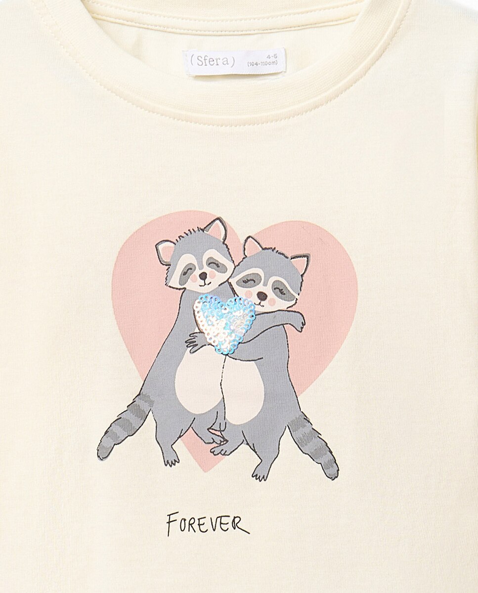 T-shirt Basic com Guaxinim Sfera 120 Cru-2