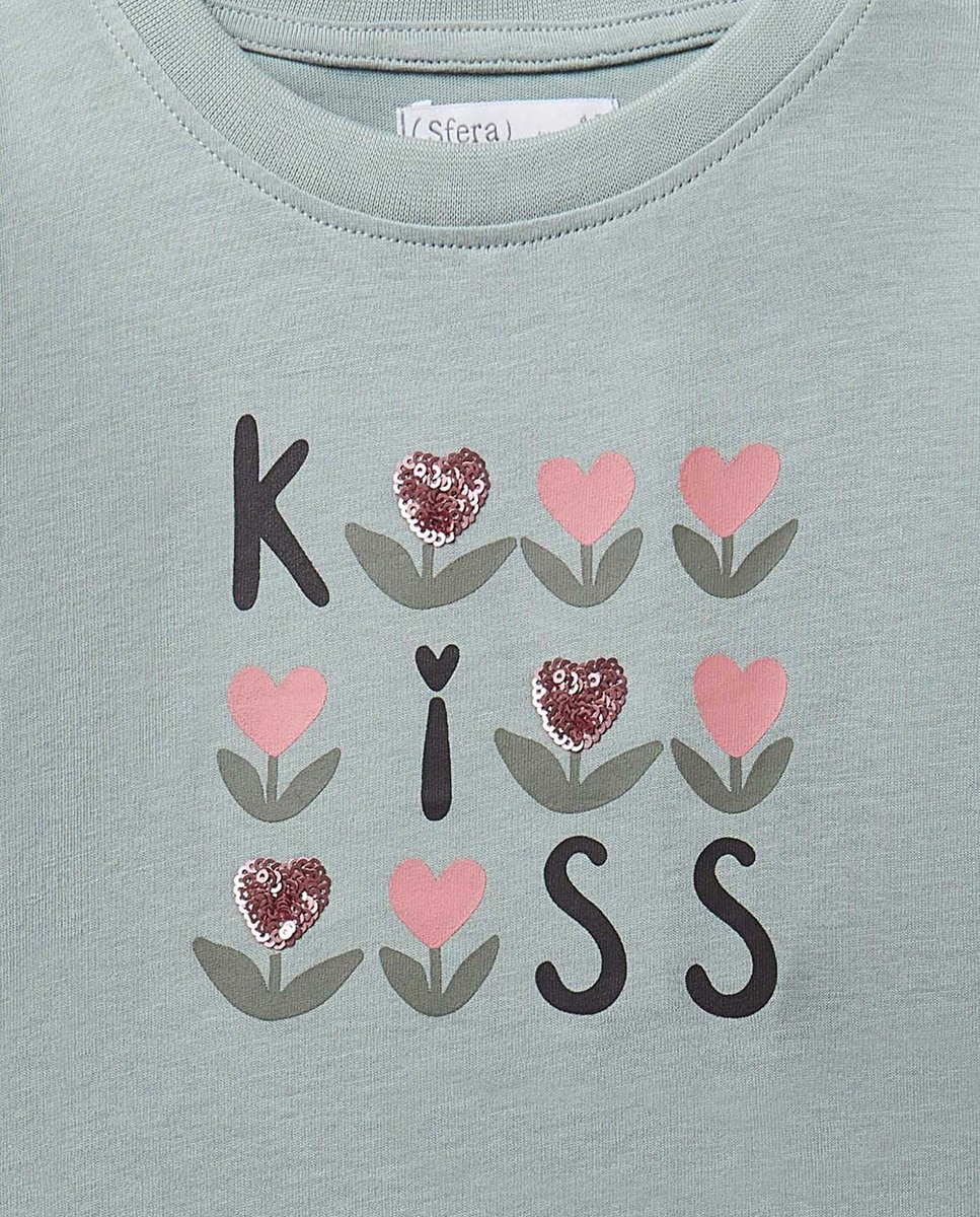 T-shirt Básica Kiss 400 Azul-2