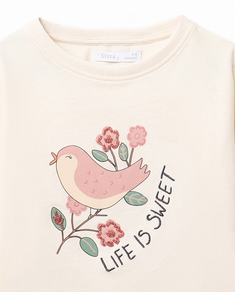 T-shirt Passarinho 120 Cru-2