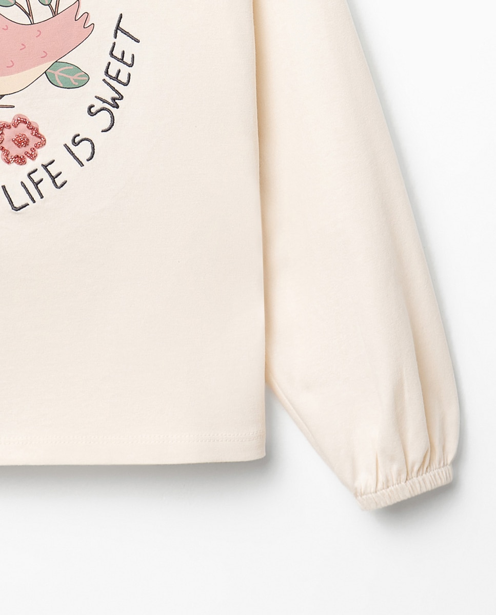 T-shirt Passarinho 120 Cru-3