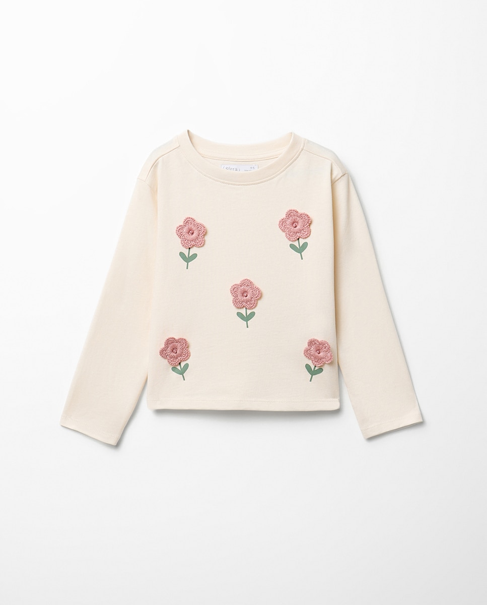 Imagem 0 de T-shirt com Crochet Floral