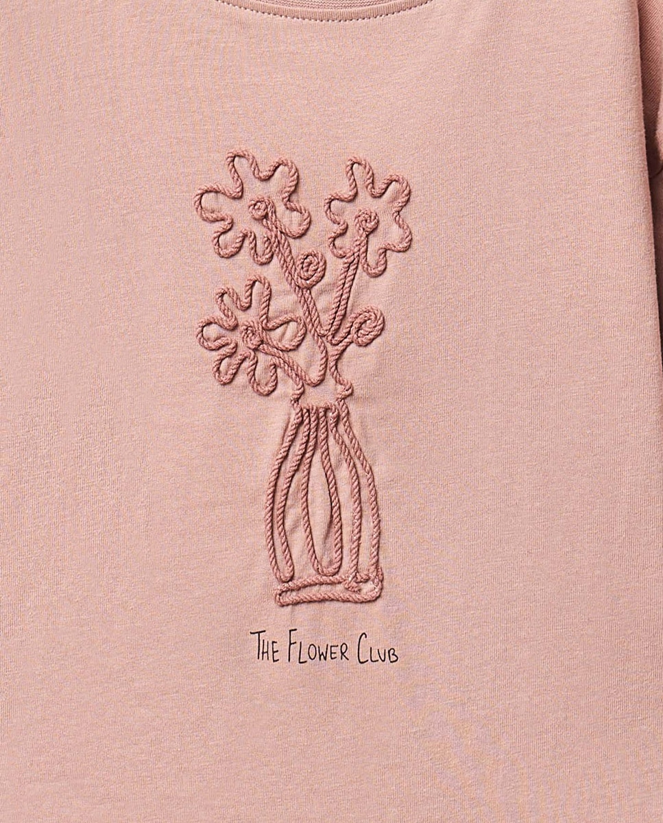 T-shirt com Jarra de Cordão Sfera Rosa-claro-2