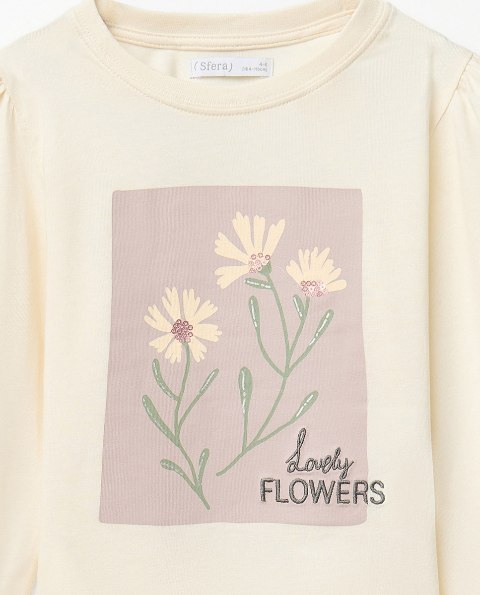 T-shirt Picture com Estampado Floral 120 Cru-2
