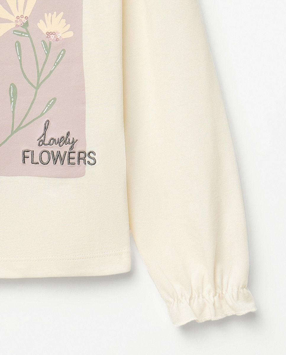 T-shirt Picture com Estampado Floral 120 Cru-3