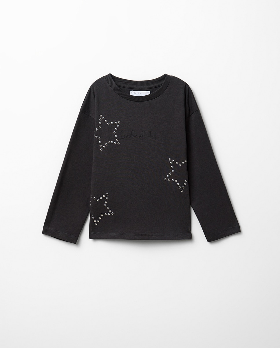 Imagem 0 de T-shirt com Estrelas de Tachas
