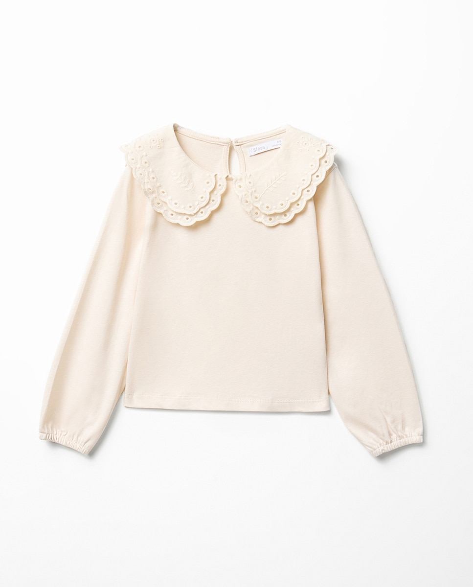Camiseta doble cuello bordado - Sfera - 120 Crudo 120 Crudo-1