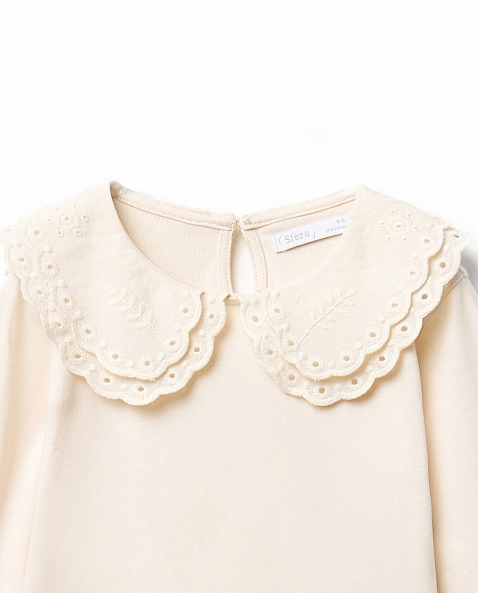 Camiseta doble cuello bordado - Sfera - 120 Crudo 120 Crudo-2