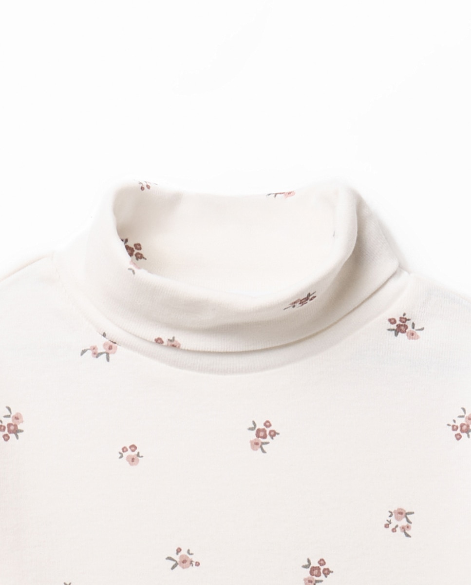 T-shirt com Estampado Floral 120 Cru-2